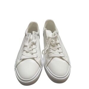 Unbranded Sneakers Mens 9 White ZY-K22141M PU Leather Low Top Grey‎ Heel Tab